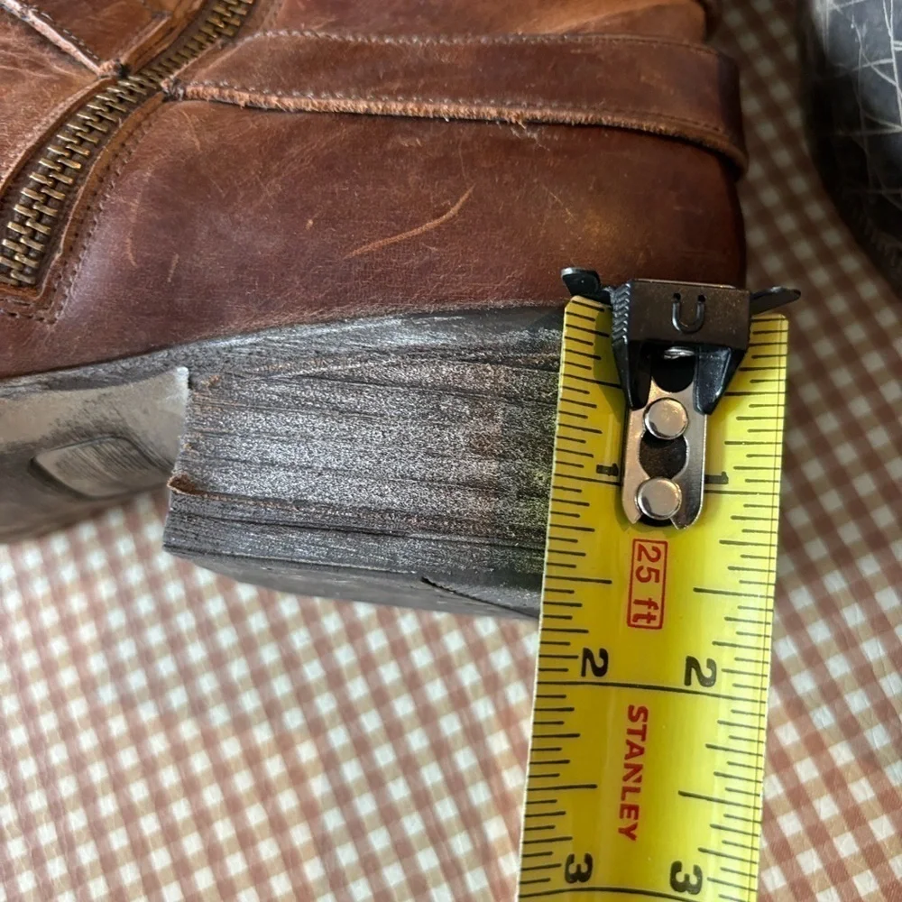 Sterling River short leather boots booties with buckles. Size 9